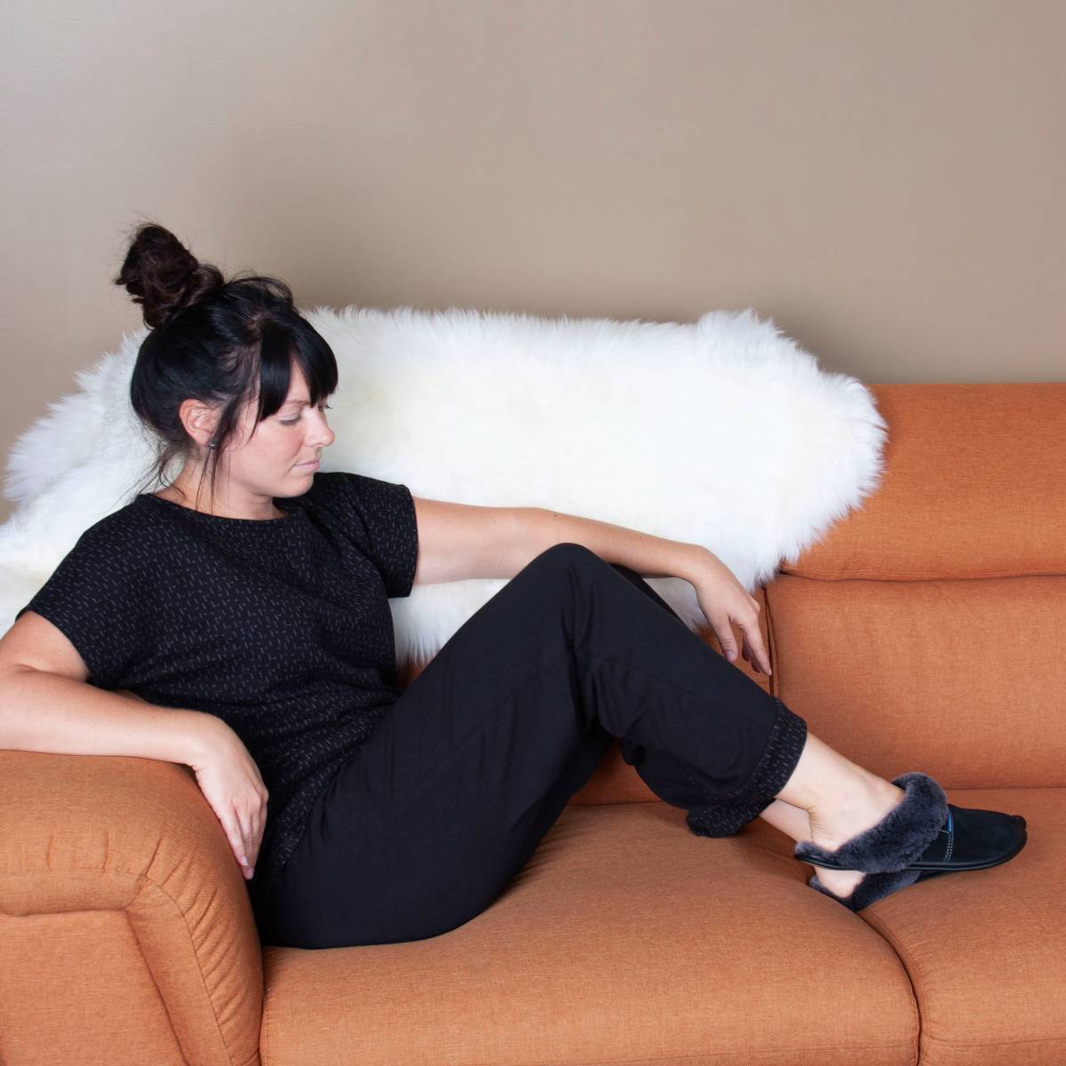 Pyjama en bambou noir pour femme