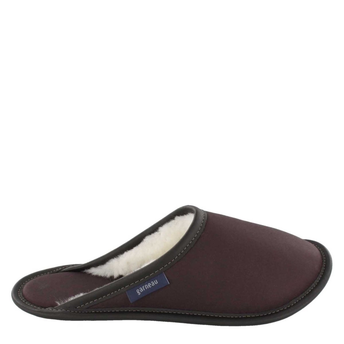 Pantoufle mouton et microfibre prune pour homme de style mule