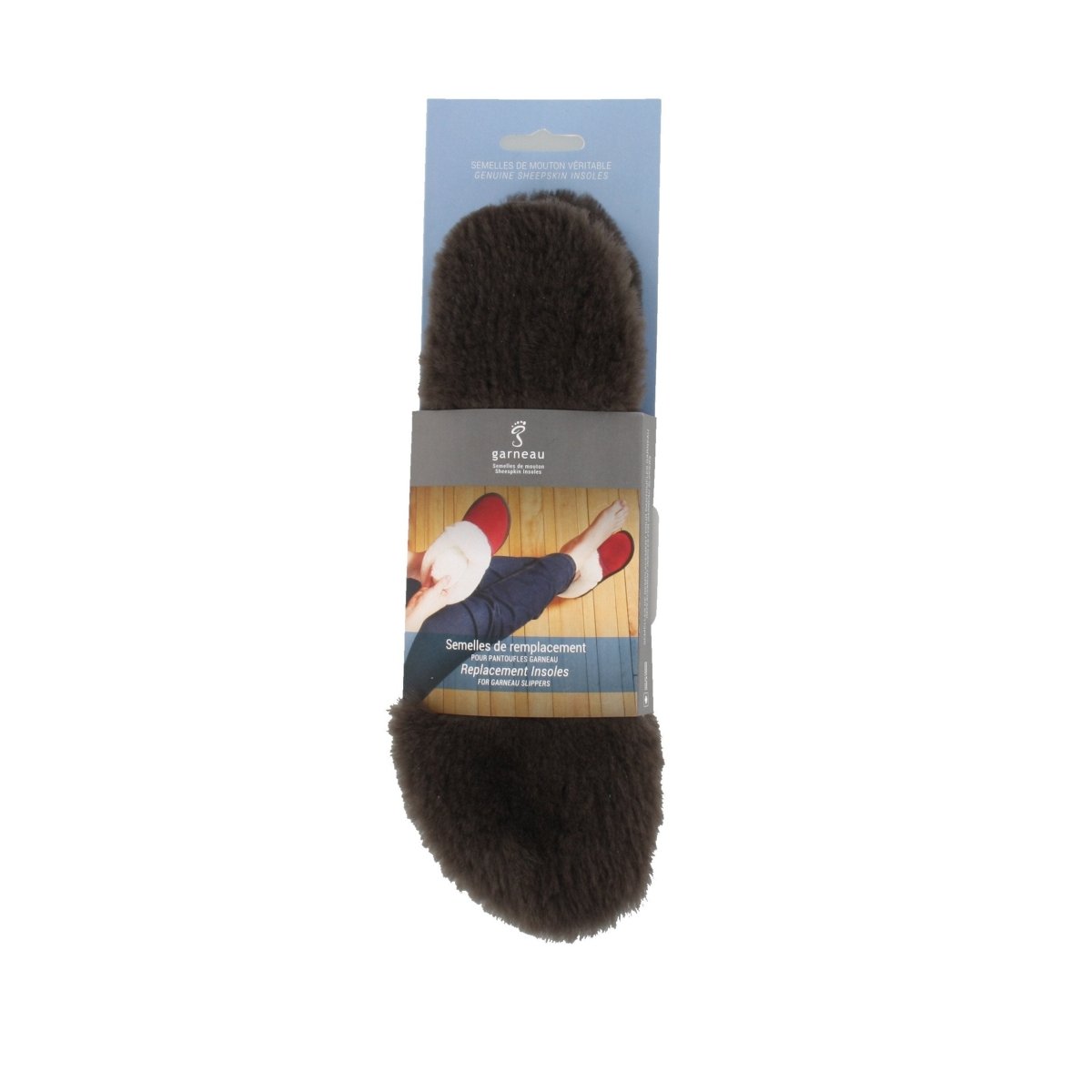 Semelle mouton brun de remplacement pour pantoufle homme